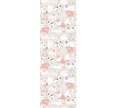 Playful Puppies Mural cute animal wallpaper - TenStickers