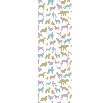 Colorful silhouettes wallpaper of a dog - TenStickers
