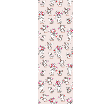 Playful Cat Pattern cat wallpaper - TenStickers