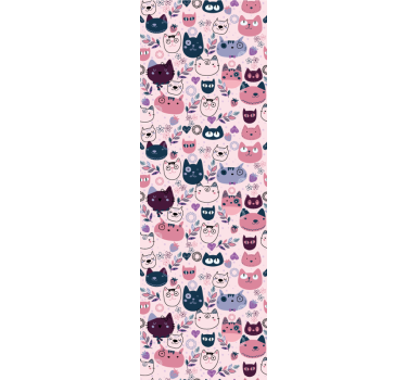 Playful Cat Faces cat wallpaper - TenStickers