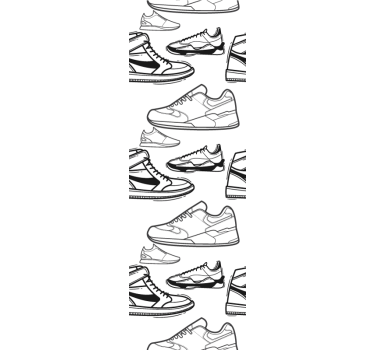 Sneaker Illustrations art deco wallpaper - TenStickers