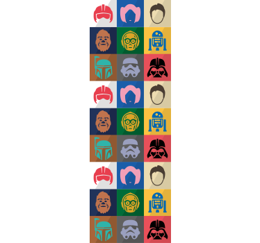Iconic Character Grid art deco wallpaper - TenStickers