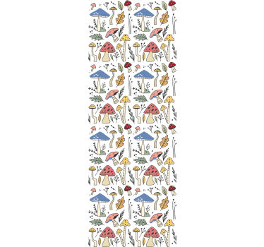 Colorful Mushroom Pattern nature wallpaper - TenStickers