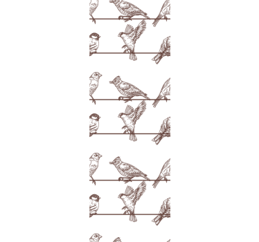 Perching Bird Pattern birds wallpaper - TenStickers