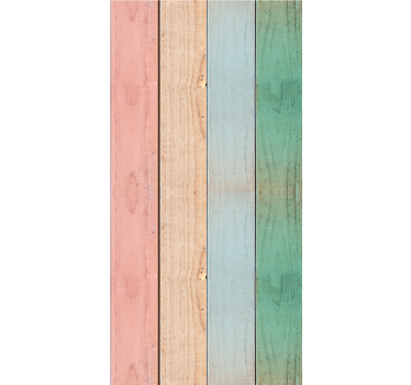 Pastel Plank Patterns wood feature wallpaper - TenStickers