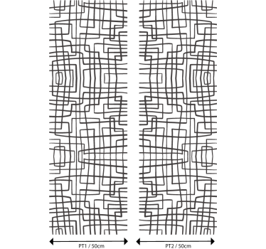Abstract Line Pattern dining room wallpaper - TenStickers
