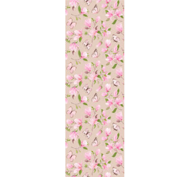 Magnolias and butterflies flowers wallpaper - TenStickers