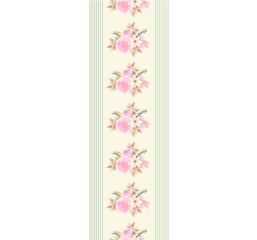 Floral Stripe Design wallpaper flowery - TenStickers