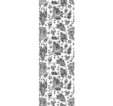 Coral reef patterns leaves wallpaper - TenStickers