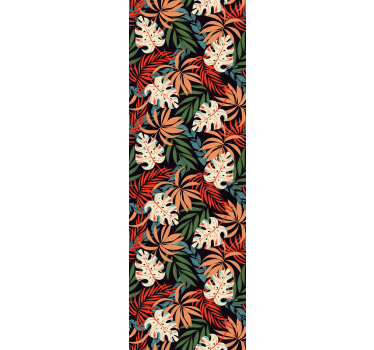 Tropical colored pattern leaves wallpaper - TenStickers
