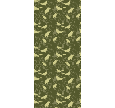 Green simple pattern birds wallpaper - TenStickers
