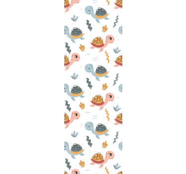 Cute animal wallpaper baby turtles design - TenStickers