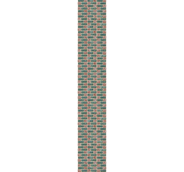 Green and red pattern brick wallpaper - TenStickers