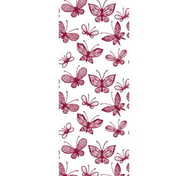Pink flying pattern butterfly wallpaper - TenStickers