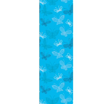 Blue flying pattern butterfly wallpaper - TenStickers