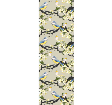 Blue Tit Branches birds wallpaper - TenStickers