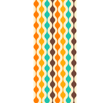 Curvy Retro Waves other vintage wallpaper - TenStickers