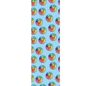 Colorful flowers smiley faces Teenage Bedroom Wallpaper - TenStickers