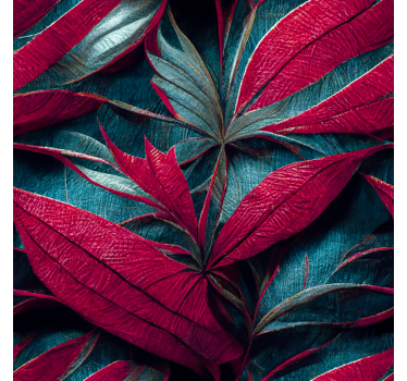 Piles of Tropical Leaves Living room wallpaper - TenStickers