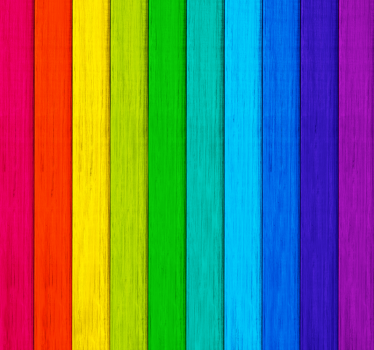 Rainbow colored wooden slats Abstract wallpaper - TenStickers