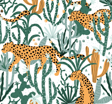 Jungle leopards wallpaper for wall - TenStickers
