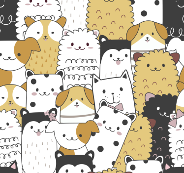 Cute dogs children's room design wallpaper - TenStickers