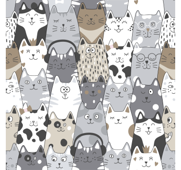 Cartoon cats kids wallpaper - TenStickers