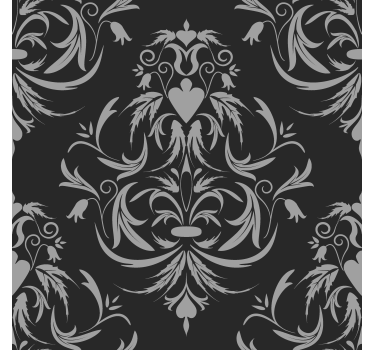 damask style pattern Baroque wallpaper - TenStickers