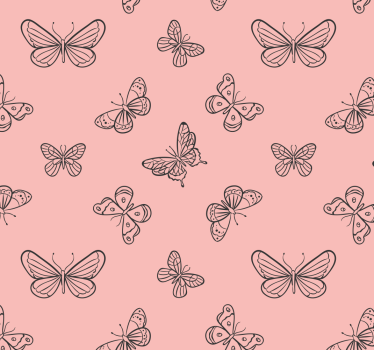 Butterfly Pattern a pink wallpaper - TenStickers