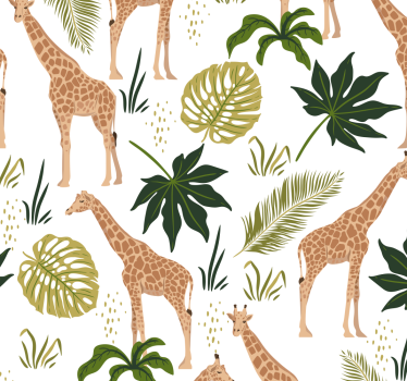 Safari Giraffe Theme cute animal wallpaper - TenStickers