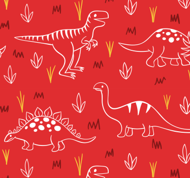Dinosaur Illustration dino wallpaper - TenStickers