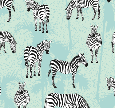 Wallpaper zebra in zebra pattern - TenStickers