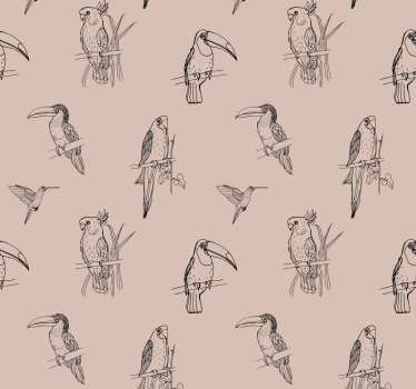 Avian Sketch Motif birds wallpaper - TenStickers
