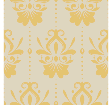 Creamy yellow baroque wallpaper - TenStickers