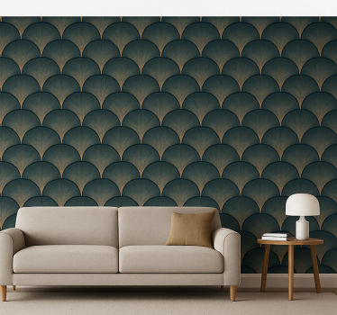1920's Art Déco green fans other vintage wallpaper - TenStickers
