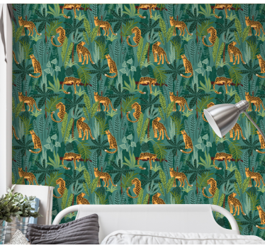 3 Leopard in Jungle theme wallpaper - TenStickers