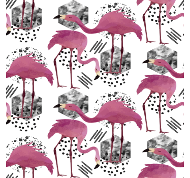 Animal Wallpaper Flamingos vintage - TenStickers