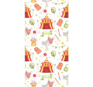 Circus pattern for kids elephant wallpaper - TenStickers