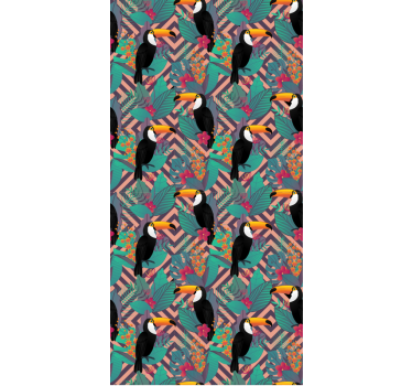 Toucans Among Leaves cute animal wallpaper - TenStickers