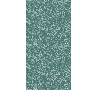 Undersea Hand drawn pattern Bedroom Wallpaper - TenStickers