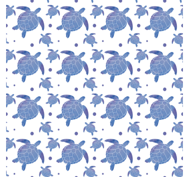 Blue Turtles Pattern cute animal wallpaper - TenStickers