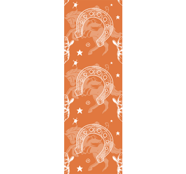 Cowboy and star pattern wallpaper horses - TenStickers