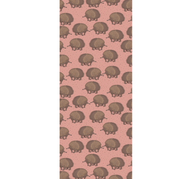 Hedgehog red motif cute animal wallpaper - TenStickers