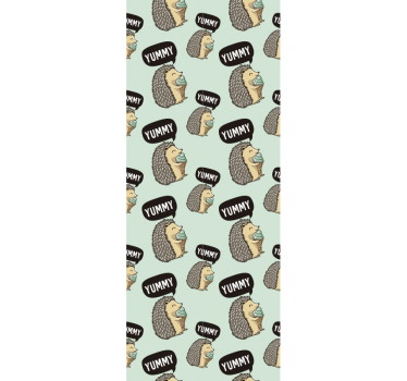 Cute hedgehog print cute animal wallpaper - TenStickers
