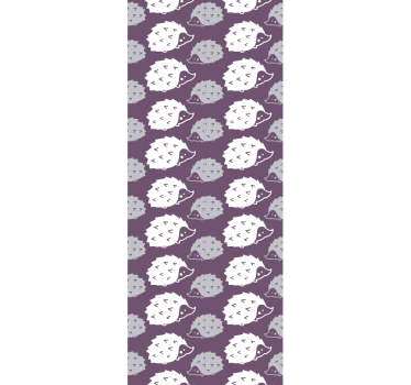 Purple hedgehog pattern cute animal wallpaper - TenStickers