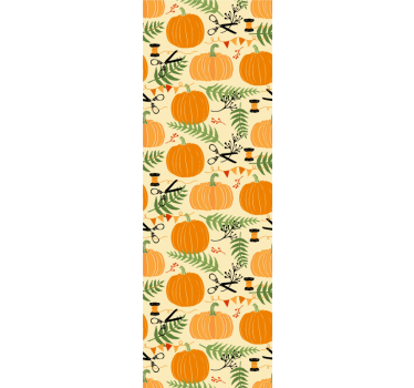 Pumpkins and Ferns halloween wallpaper - TenStickers