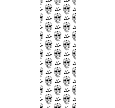 Skull and Bats halloween wallpaper - TenStickers