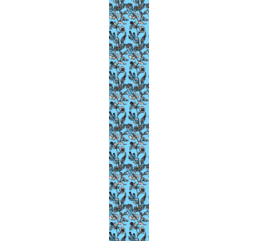 Floral Blue Design flowers wallpaper - TenStickers