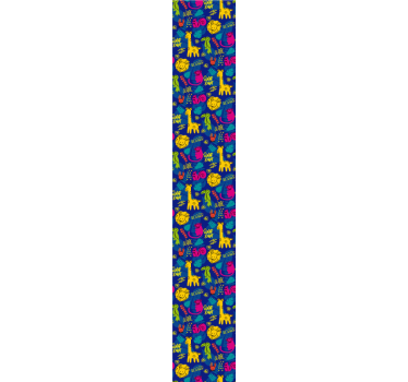 Colorful safari motif cute animal wallpaper - TenStickers