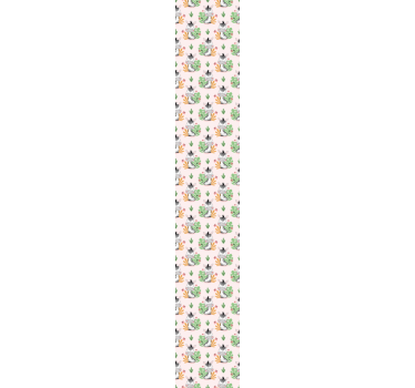 Cartoon Zebra and Leaves Wallpaper - TenStickers